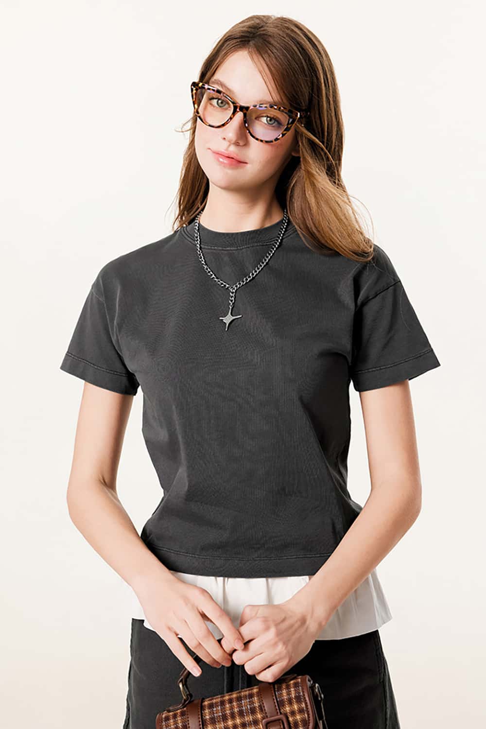Milan Double Gauze Basic Heavy-Duty Short-Sleeve Solid T-Shirt