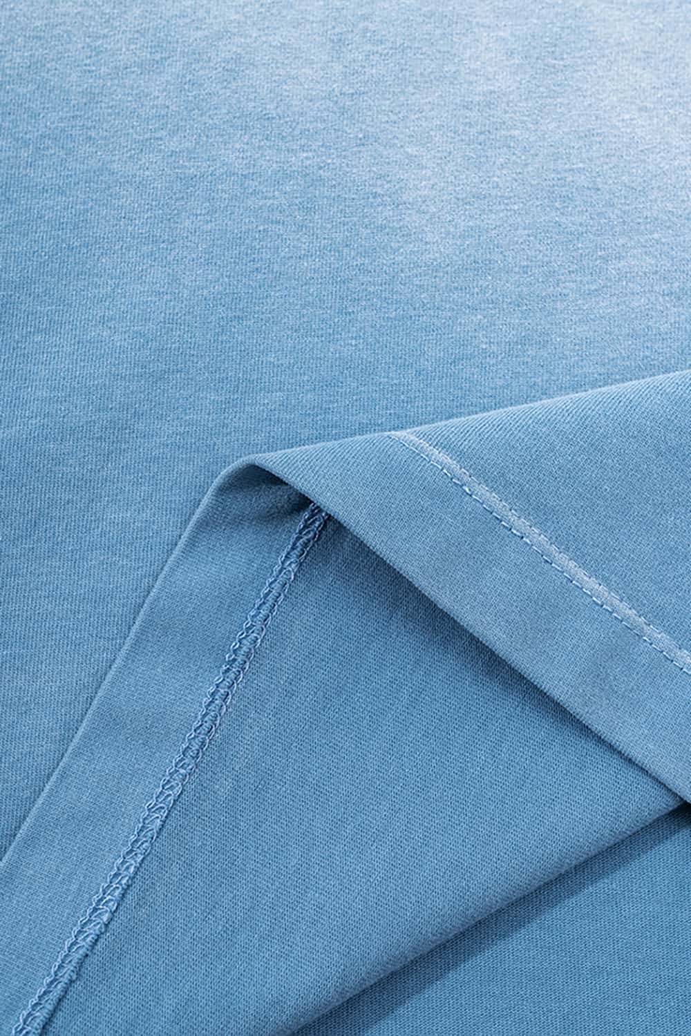 Loose Street Style Vintage Wash Heavyweight Short-Sleeve T-Shirt with Small Collar