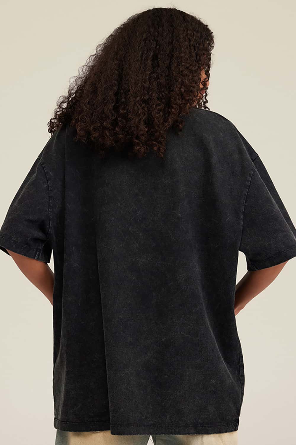 Angel Print Vintage Wash Loose-Fit Streetwear Short-Sleeve T-Shirt