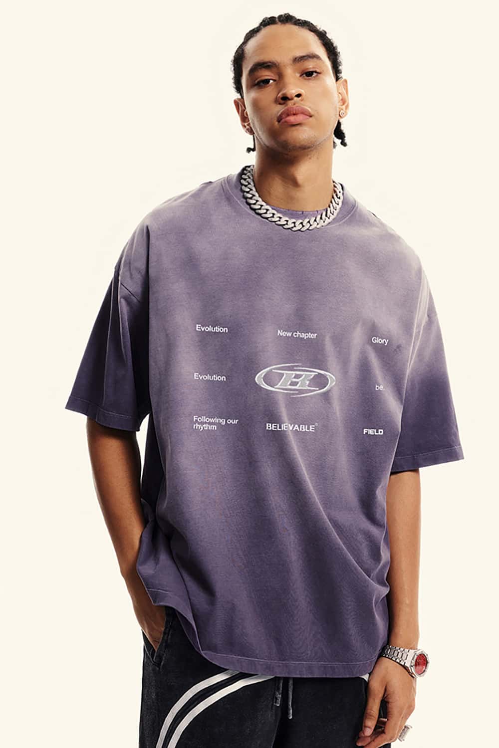 Vintage Wash Round Neck Designer Casual Short-Sleeve T-Shirt