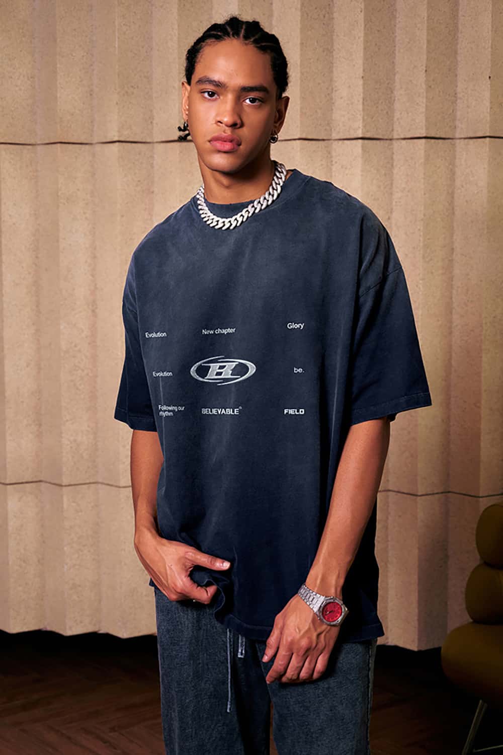 Vintage Wash Round Neck Designer Casual Short-Sleeve T-Shirt