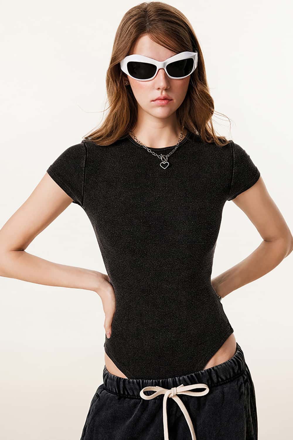 Slimming Fitness Bodysuit with Short Sleeves and Stretch Fit