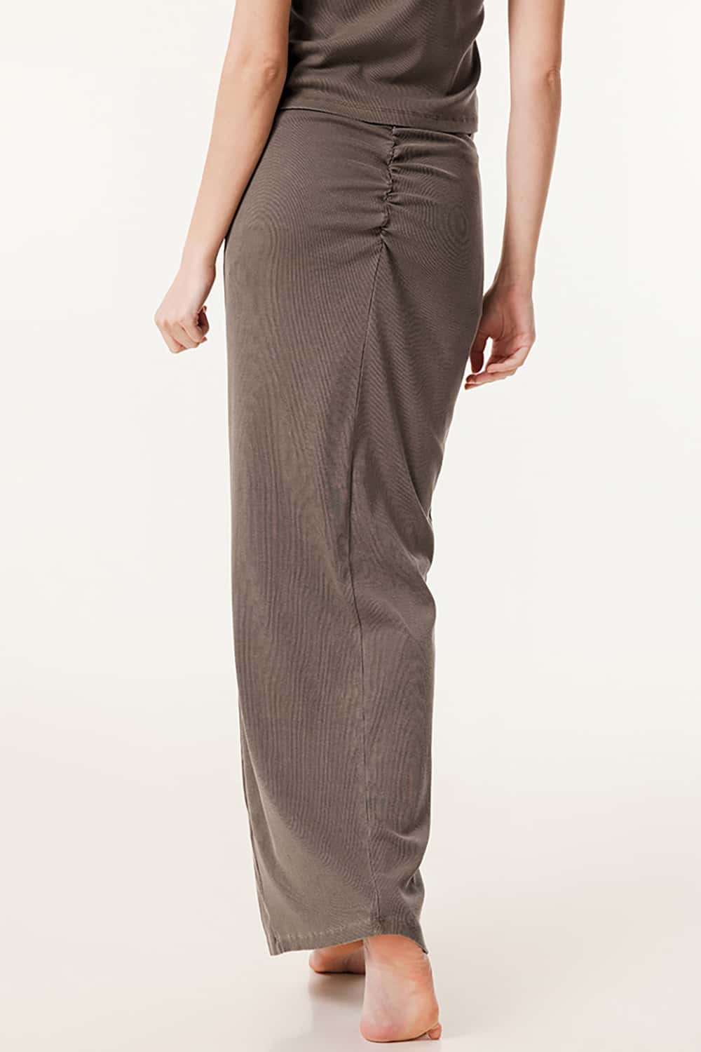 Vintage Slim-Fit Ruched Hip-Hugging Maxi Skirt