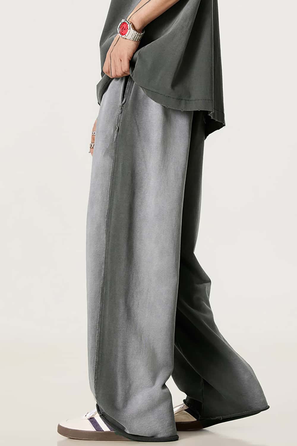Flowy Jazz Dance Sports Casual Pants with Raw Hem