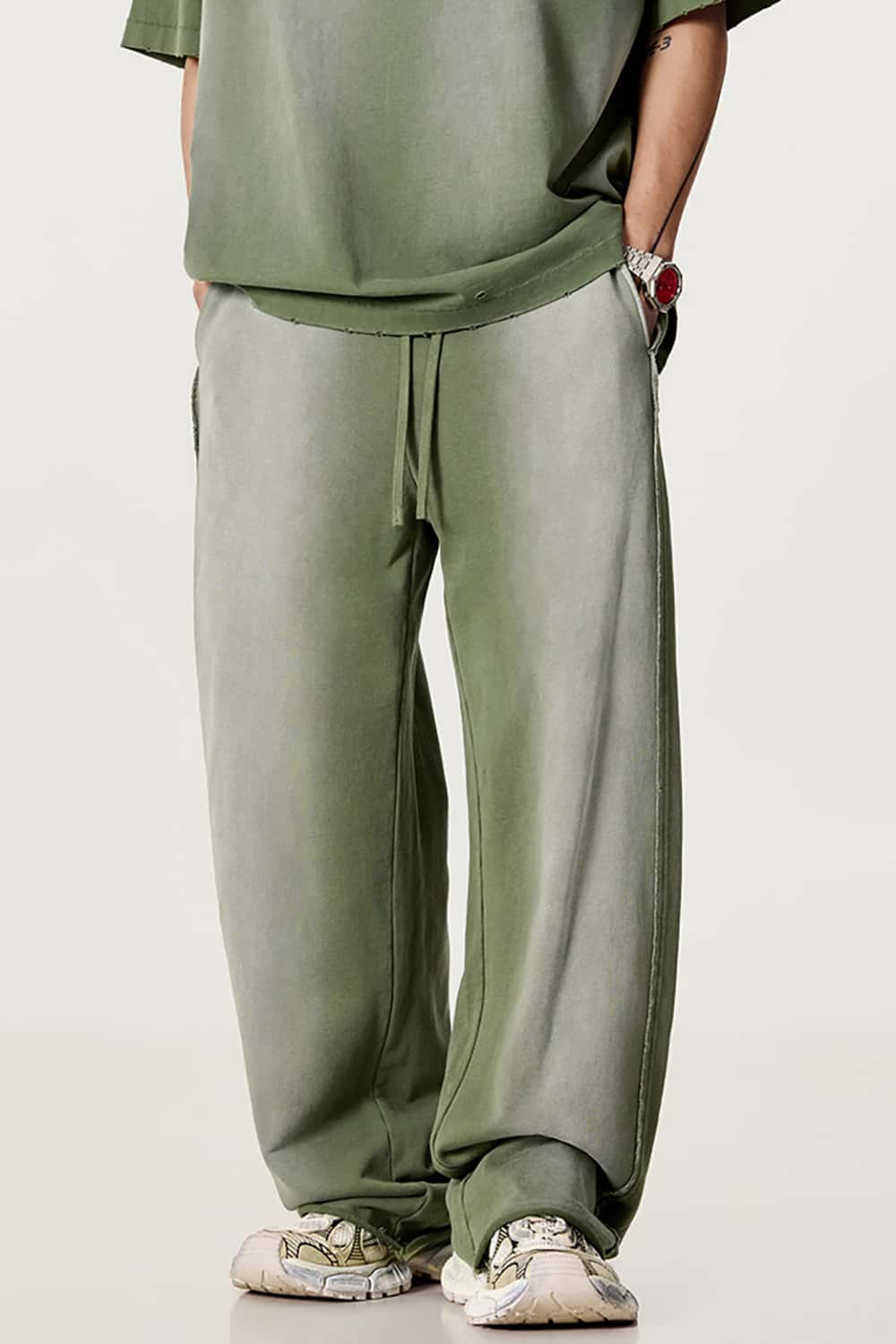 Flowy Jazz Dance Sports Casual Pants with Raw Hem