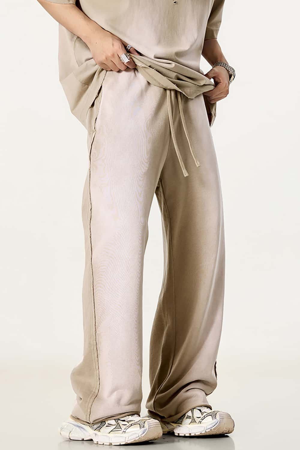 Flowy Jazz Dance Sports Casual Pants with Raw Hem