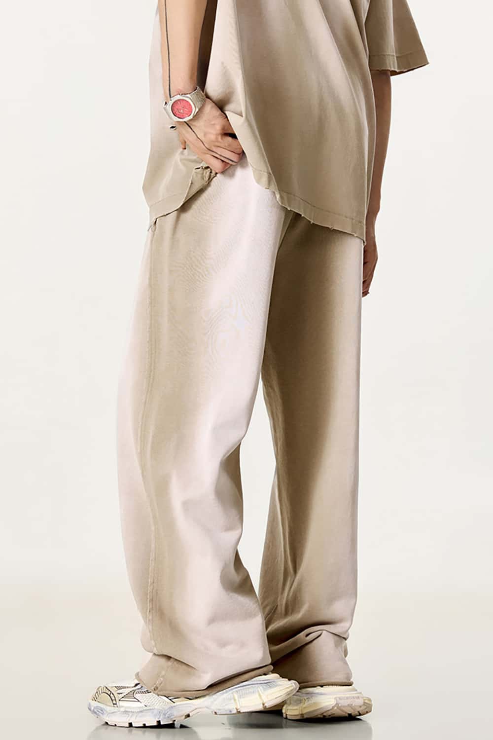 Flowy Jazz Dance Sports Casual Pants with Raw Hem