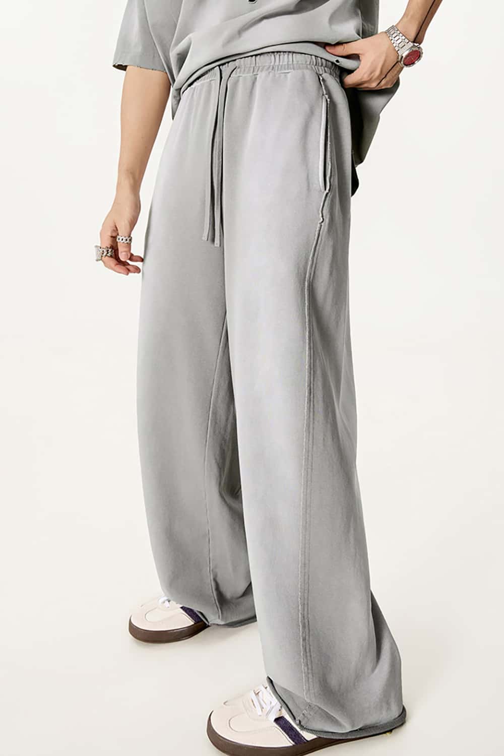 Flowy Jazz Dance Sports Casual Pants with Raw Hem