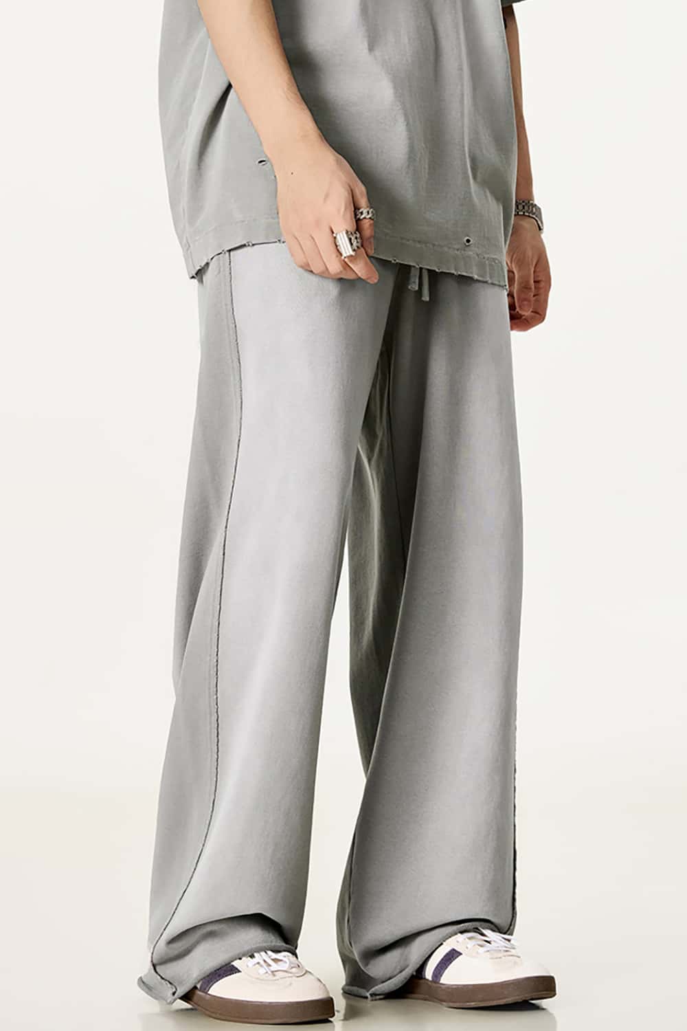 Flowy Jazz Dance Sports Casual Pants with Raw Hem