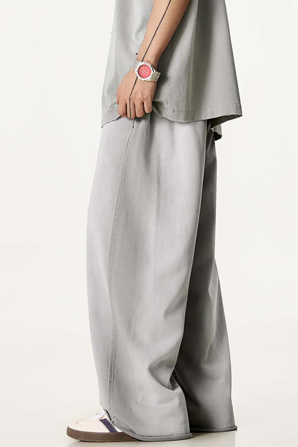 Flowy Jazz Dance Sports Casual Pants with Raw Hem