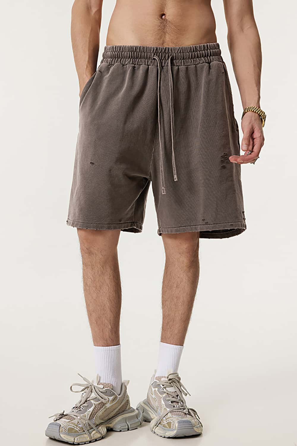 Vintage Washed Loose-Fit Athletic Shorts