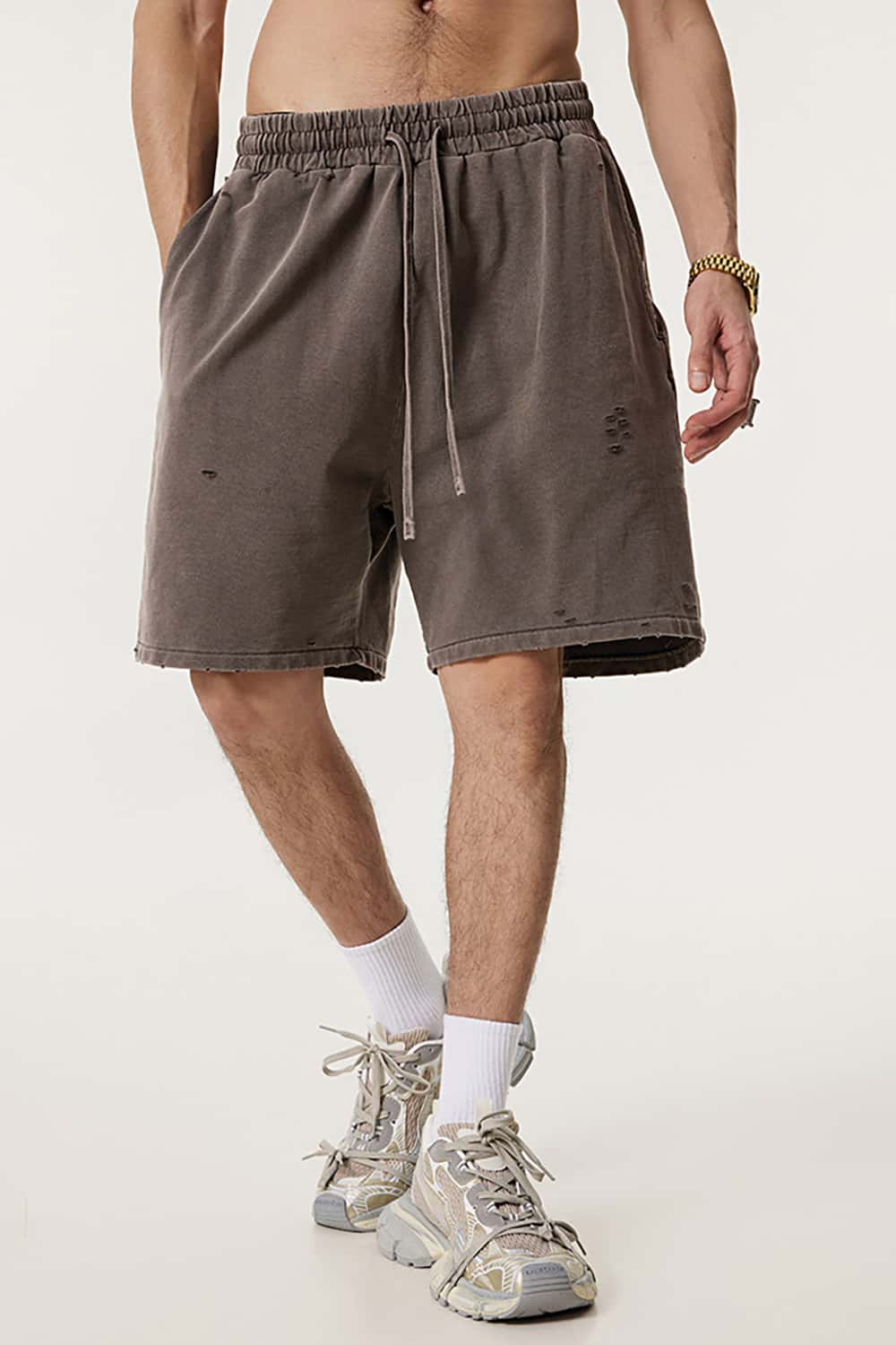 Vintage Washed Loose-Fit Athletic Shorts
