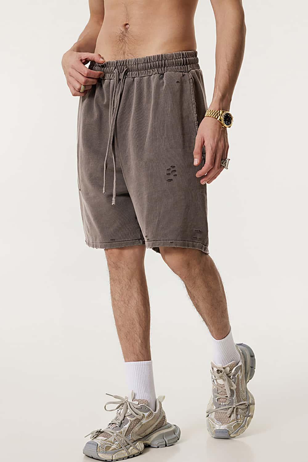 Vintage Washed Loose-Fit Athletic Shorts