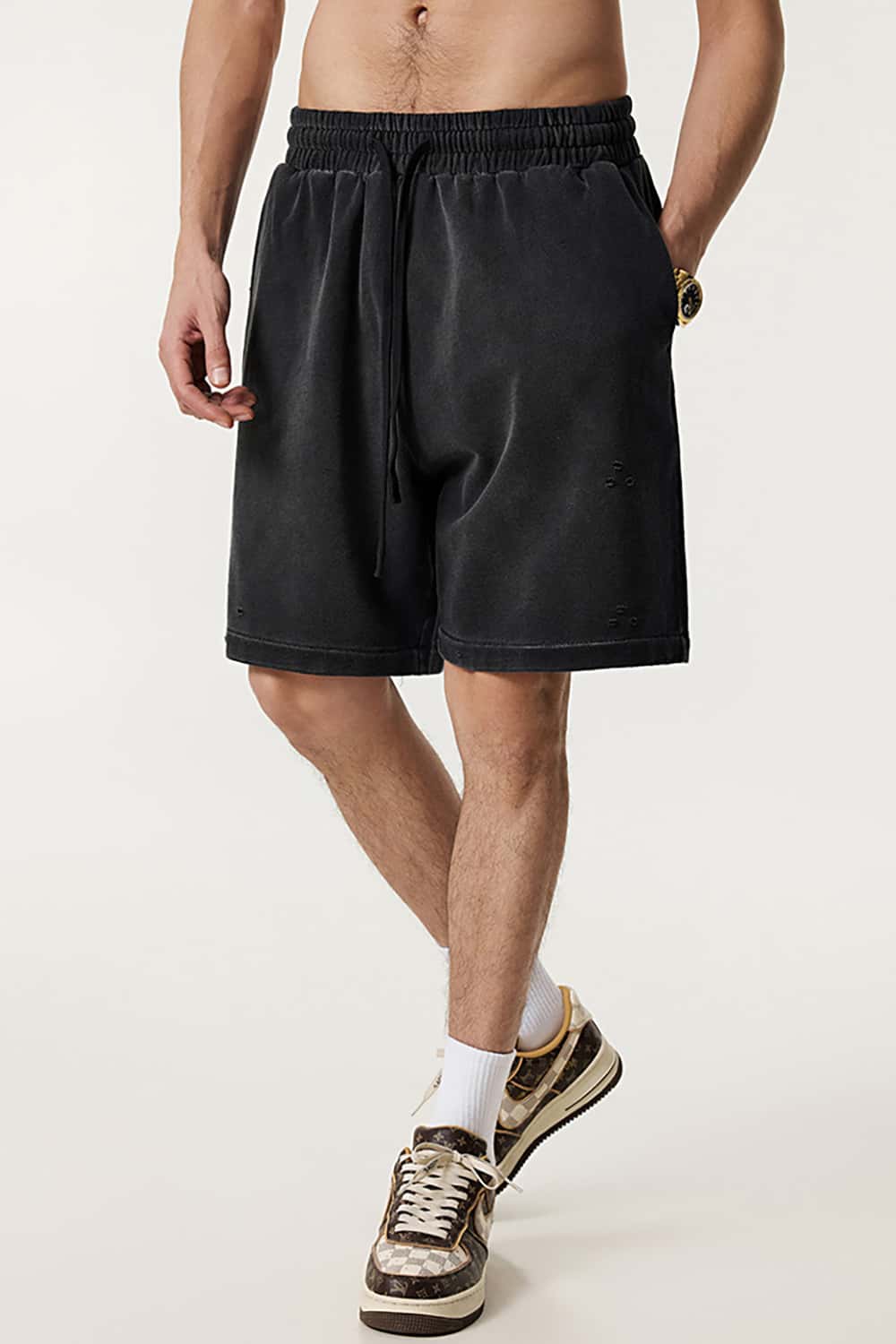 Vintage Washed Loose-Fit Athletic Shorts