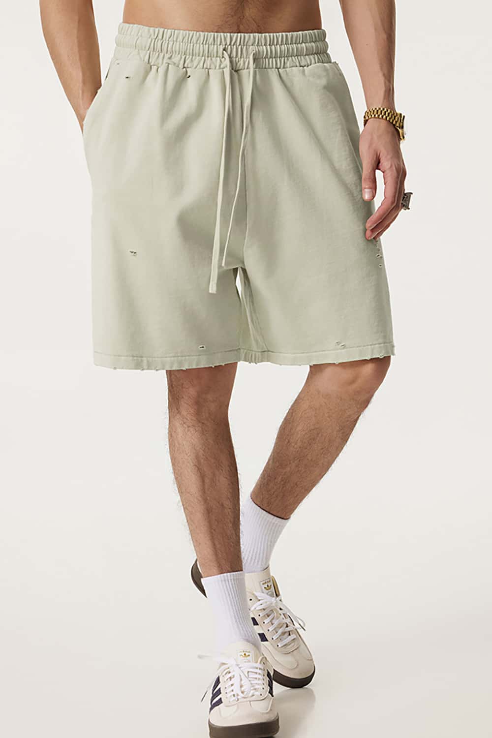 Vintage Washed Loose-Fit Athletic Shorts