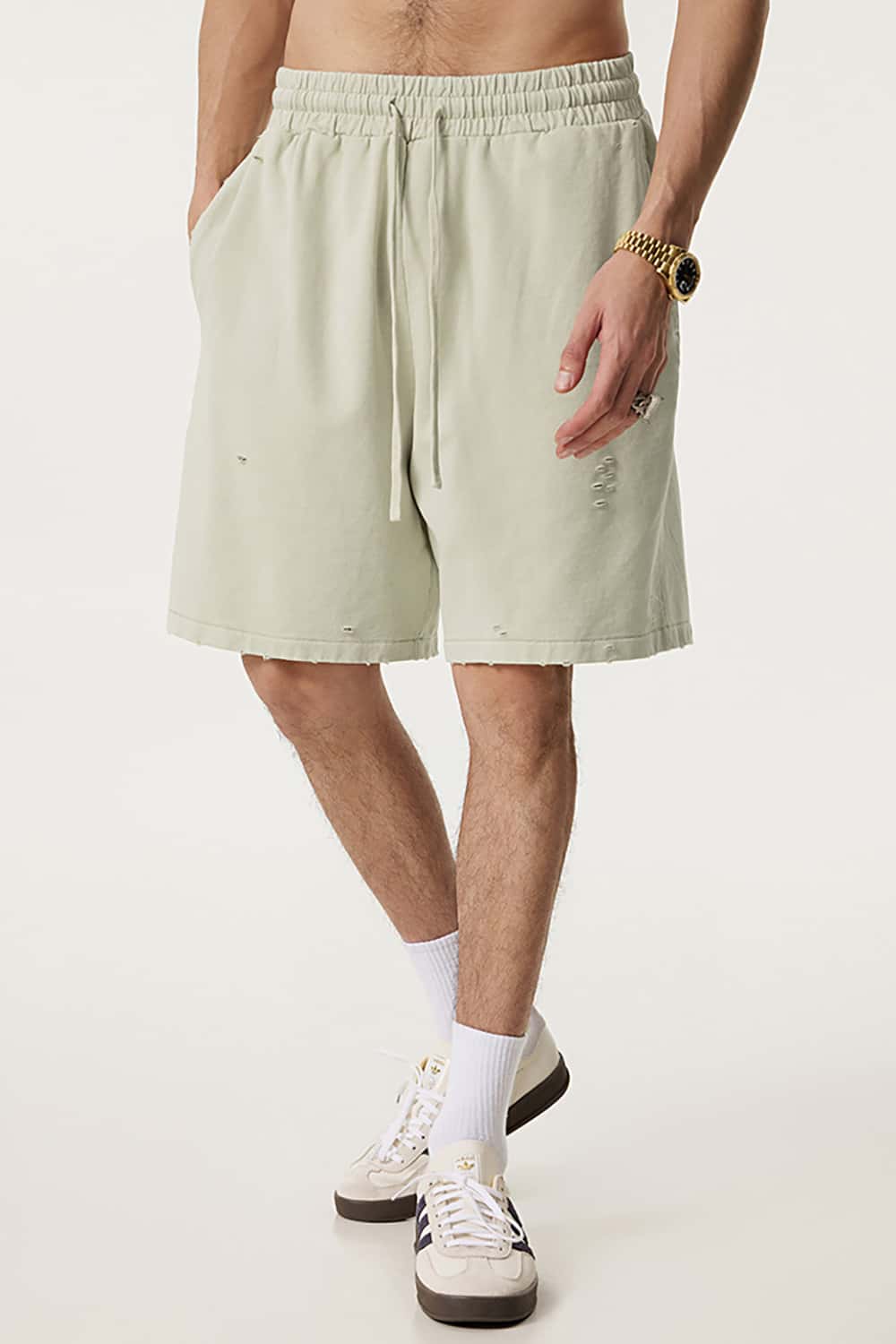 Vintage Washed Loose-Fit Athletic Shorts