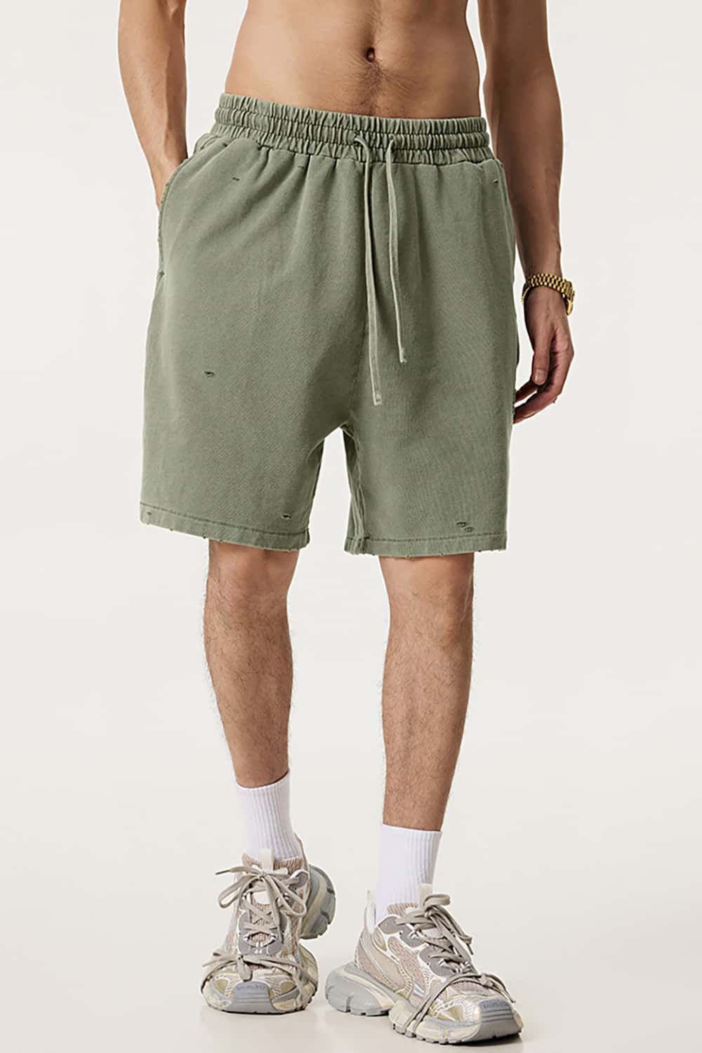 Vintage Washed Loose-Fit Athletic Shorts