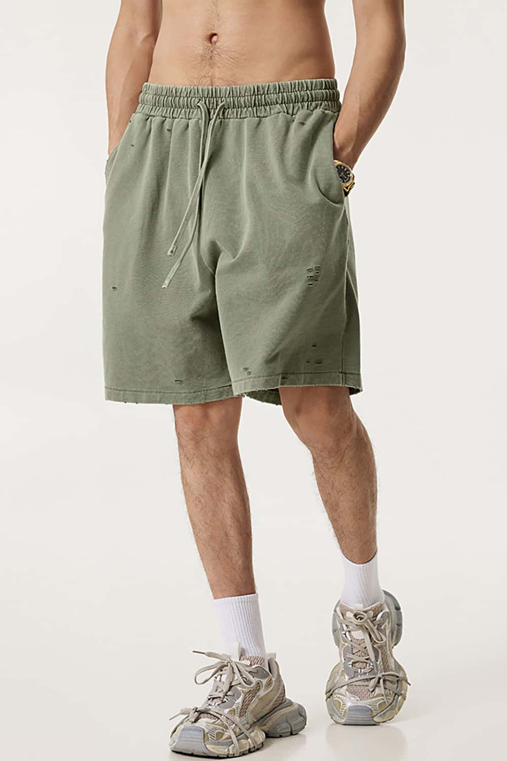 Vintage Washed Loose-Fit Athletic Shorts