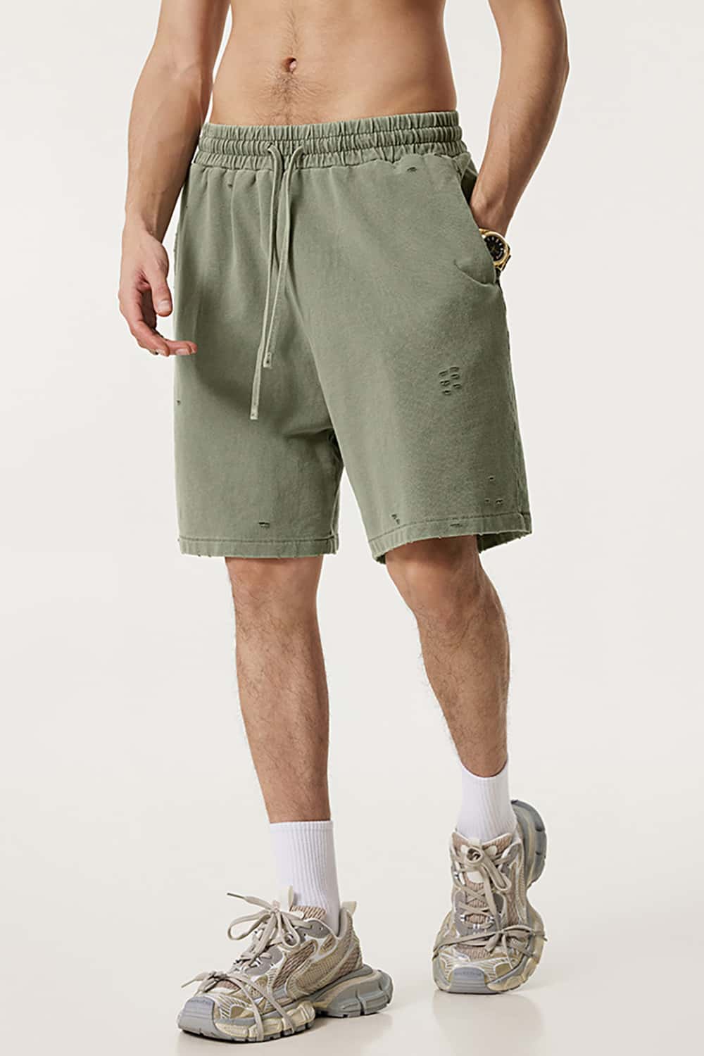 Vintage Washed Loose-Fit Athletic Shorts