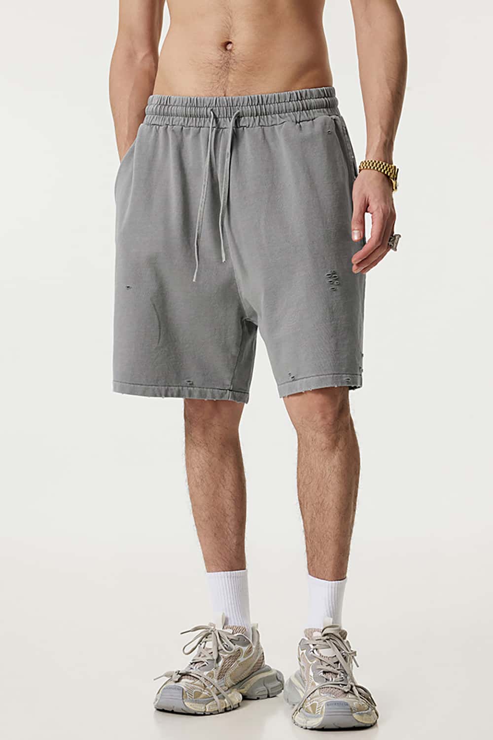 Vintage Washed Loose-Fit Athletic Shorts