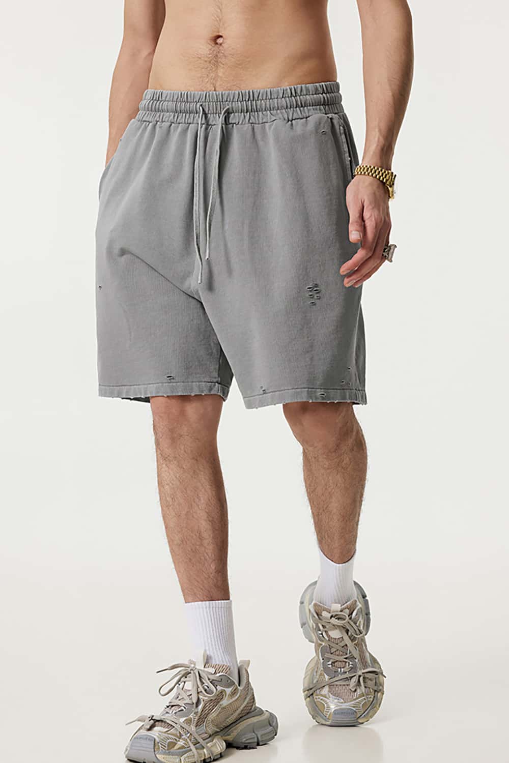Vintage Washed Loose-Fit Athletic Shorts