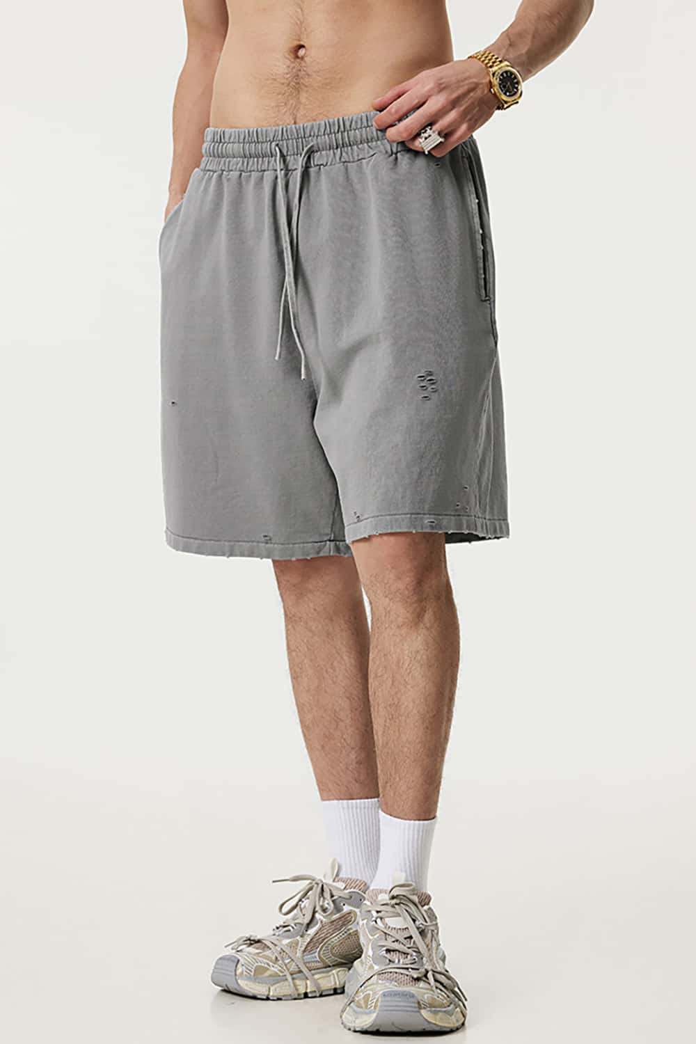 Vintage Washed Loose-Fit Athletic Shorts