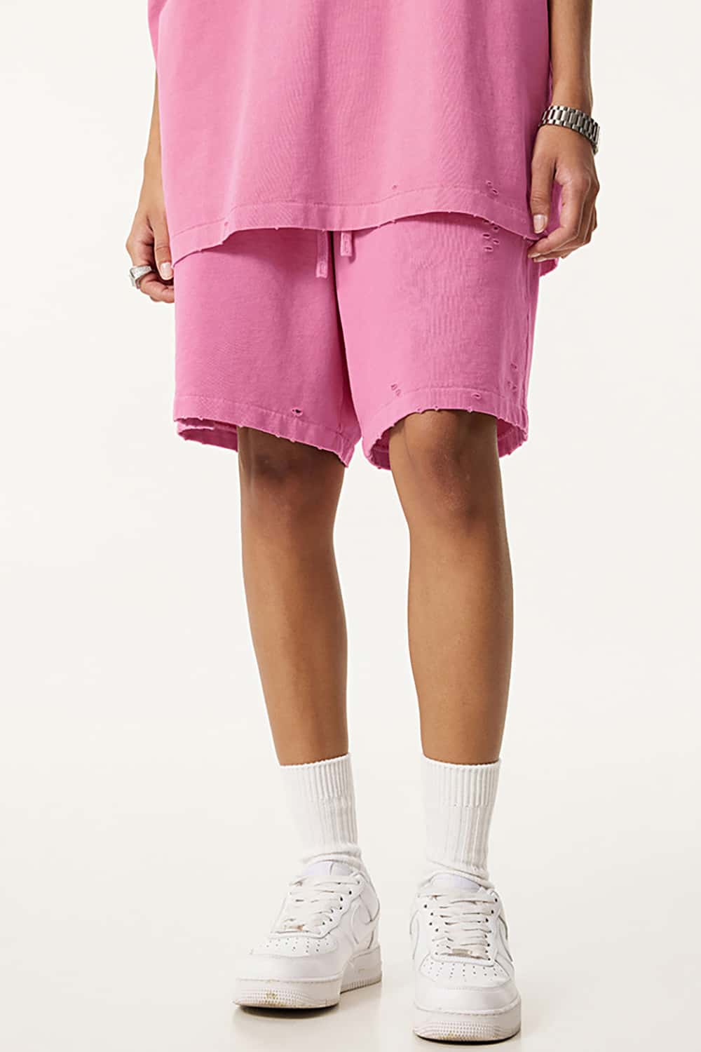 Vintage Washed Loose-Fit Athletic Shorts