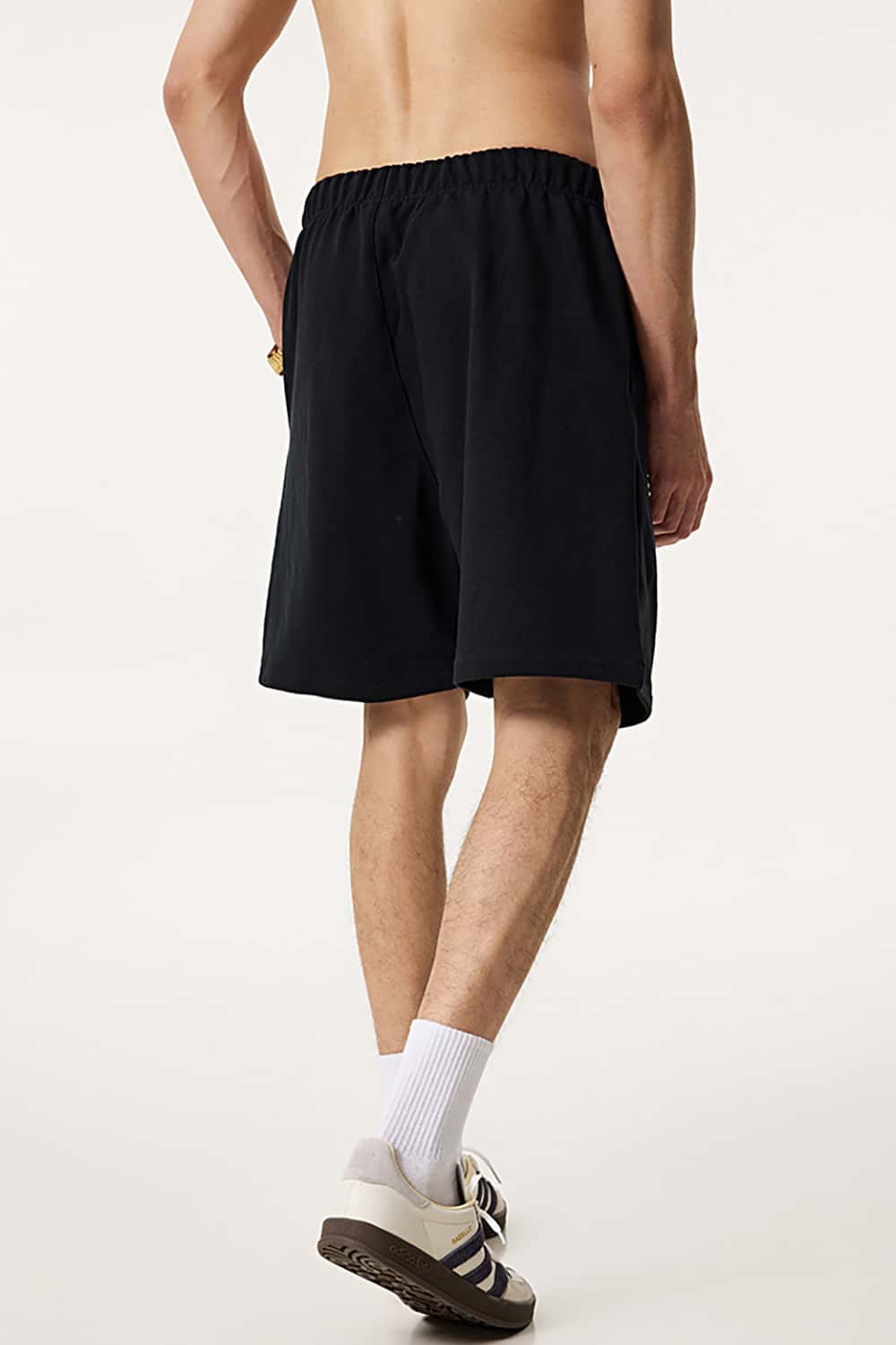 Heavyweight Solid Color Casual Sports Shorts with Zip Pockets