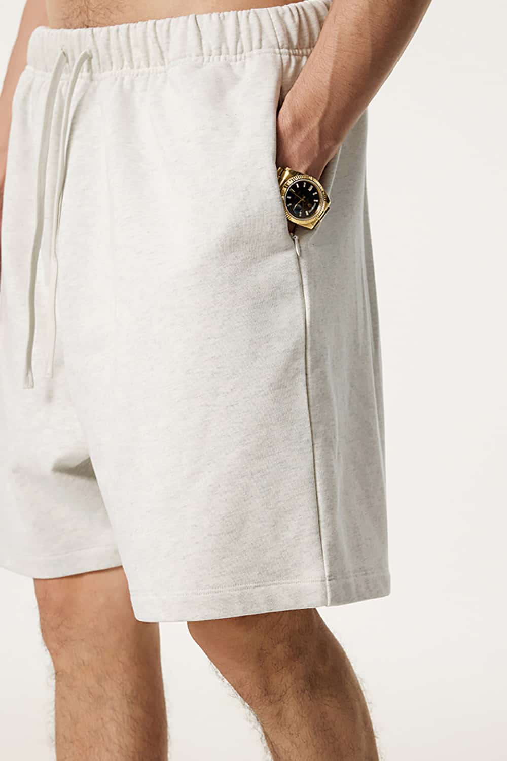 Heavyweight Solid Color Casual Sports Shorts with Zip Pockets