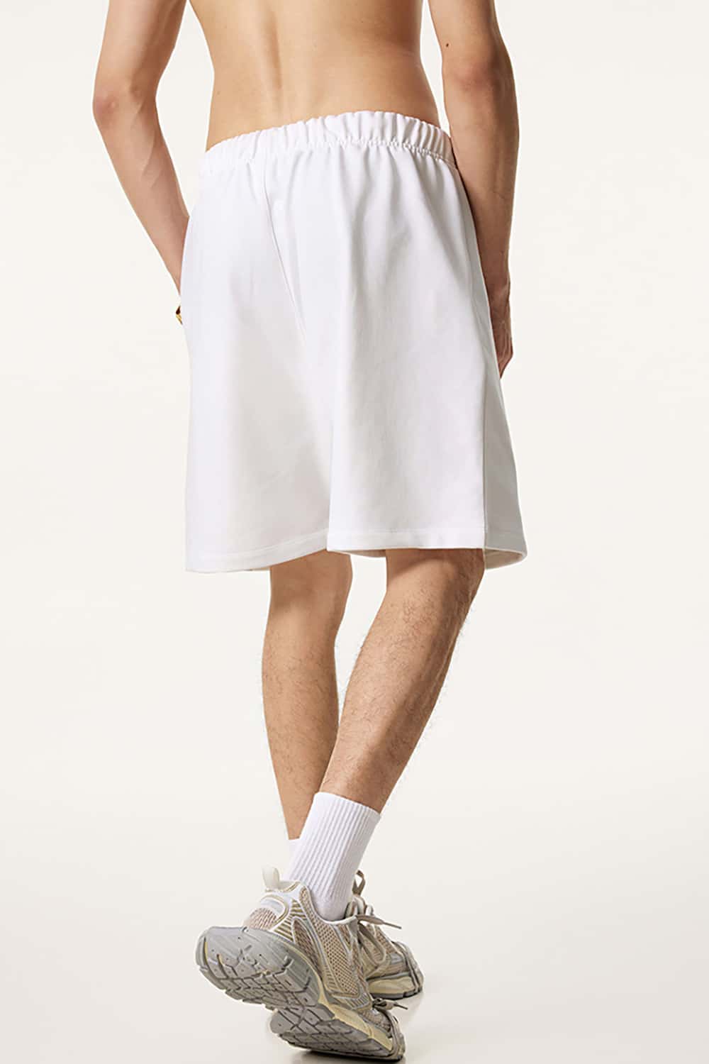 Heavyweight Solid Color Casual Sports Shorts with Zip Pockets