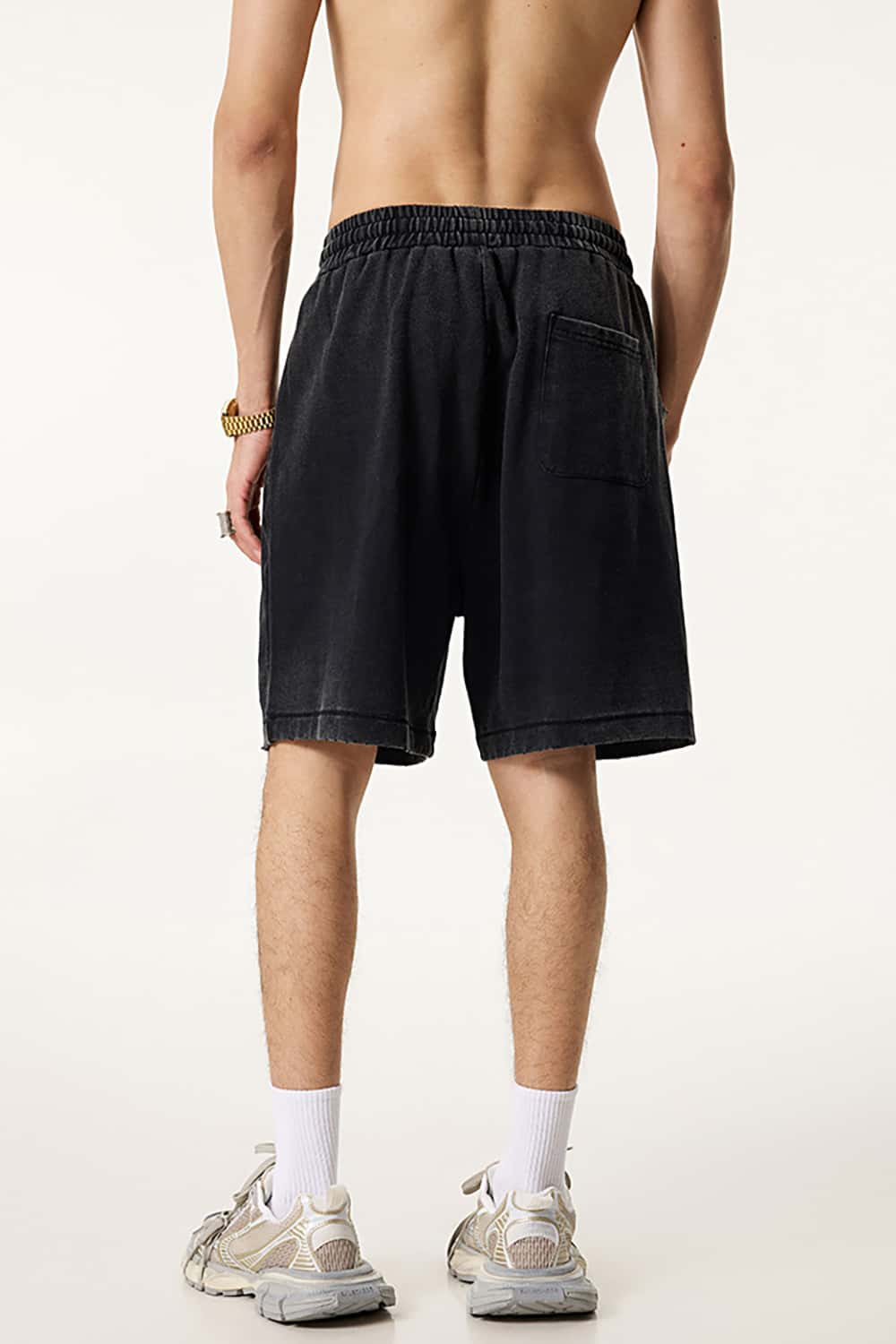 Washed Reverse-Dye Loose-Fit Casual Sports Shorts