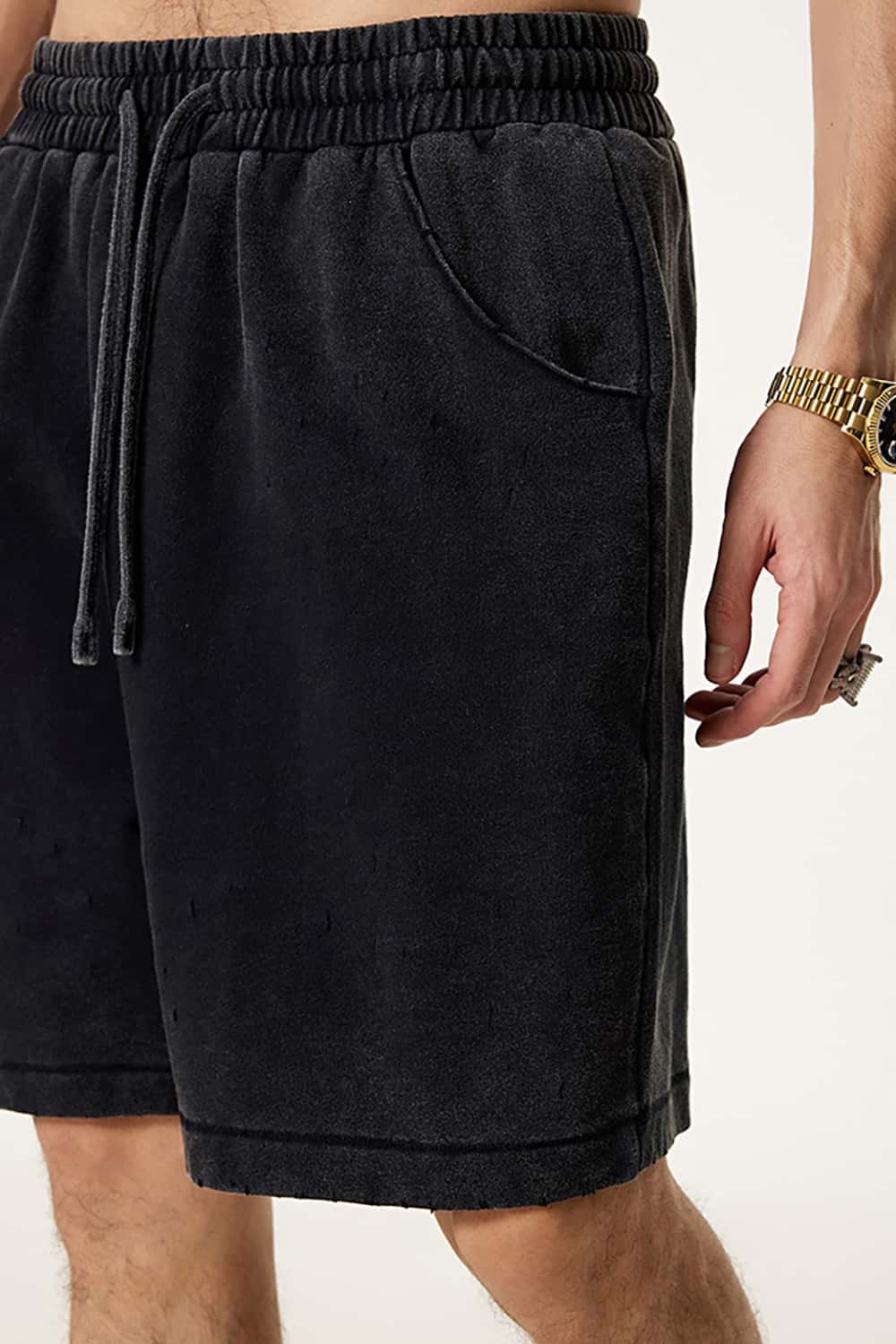 Washed Reverse-Dye Loose-Fit Casual Sports Shorts