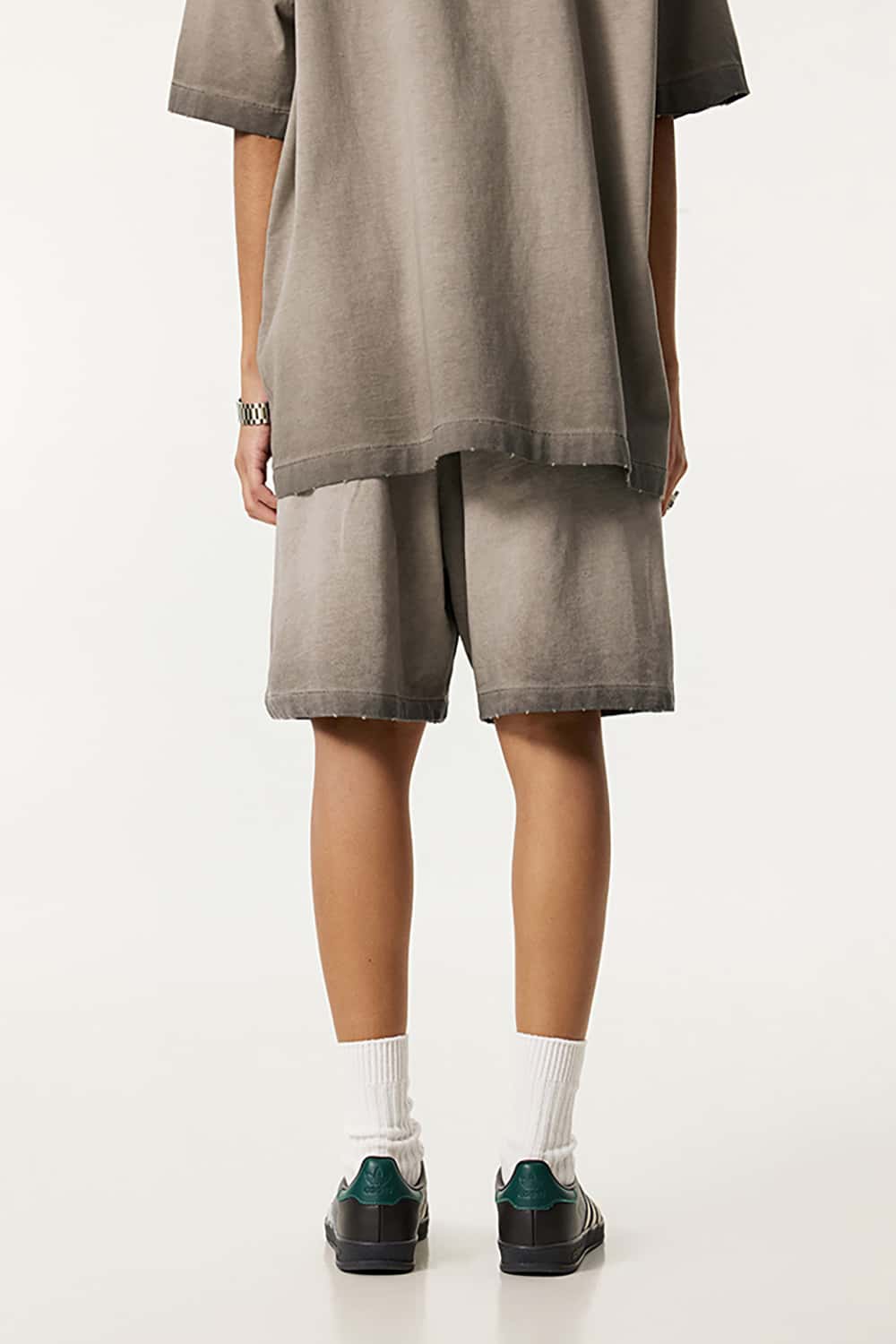 Washed Reverse-Dye Loose-Fit Casual Sports Shorts