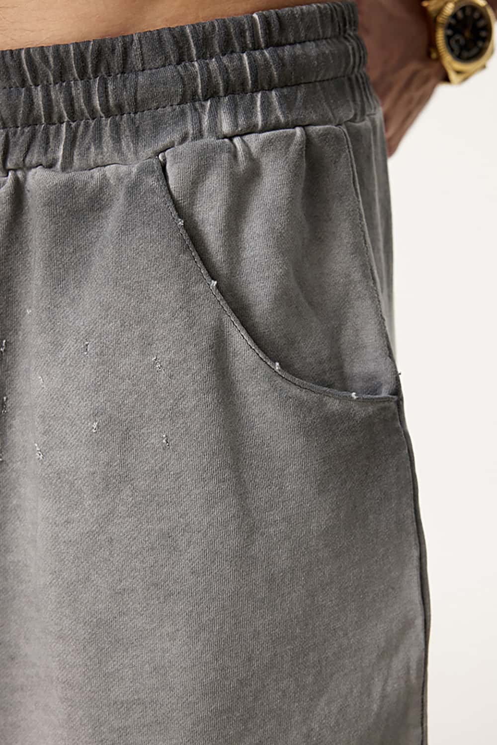 Washed Reverse-Dye Loose-Fit Casual Sports Shorts