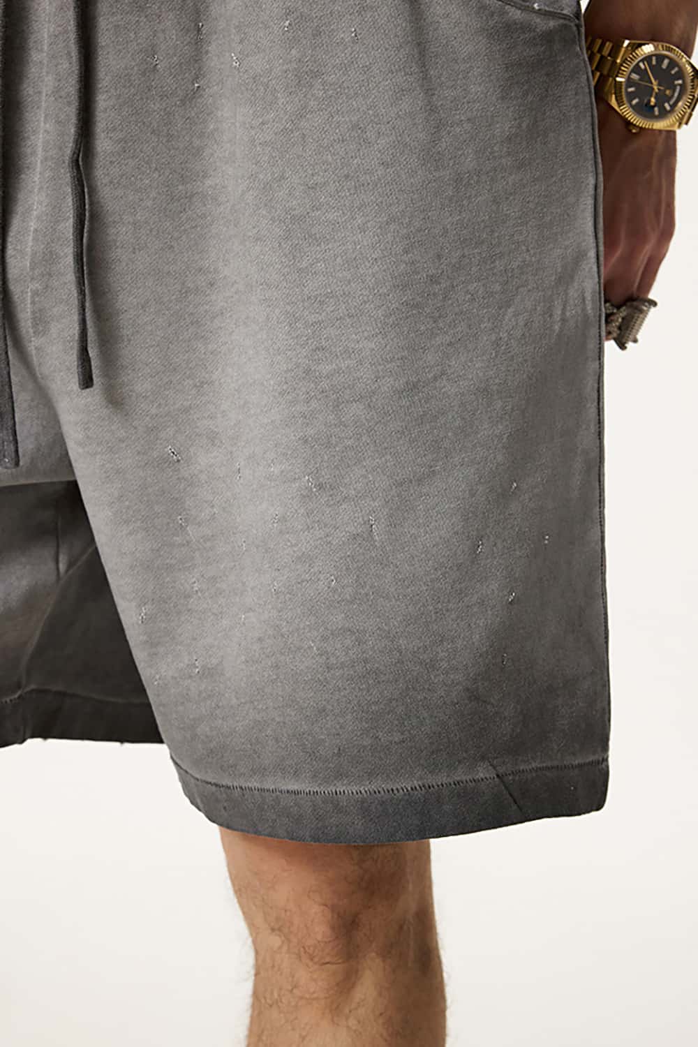 Washed Reverse-Dye Loose-Fit Casual Sports Shorts
