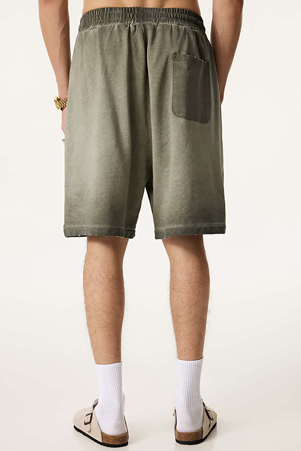 Washed Reverse-Dye Loose-Fit Casual Sports Shorts