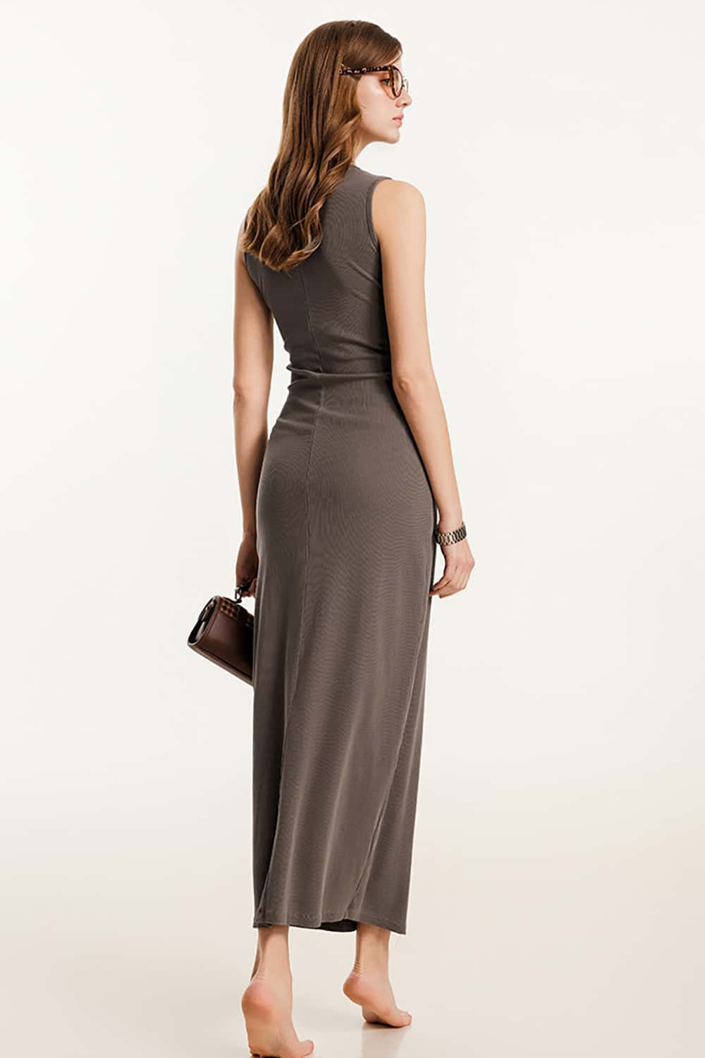 Sleeveless Slim-Fit Knit Midi Dress