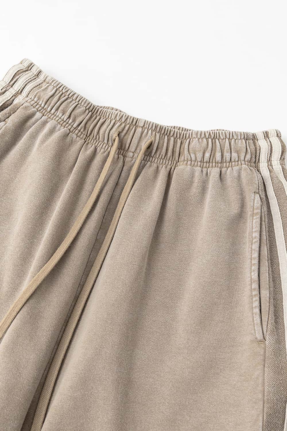 Casual Washed Shorts with Triple Stripe Side Detail in Plus Size