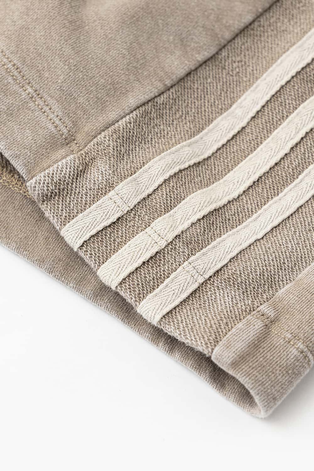 Casual Washed Shorts with Triple Stripe Side Detail in Plus Size