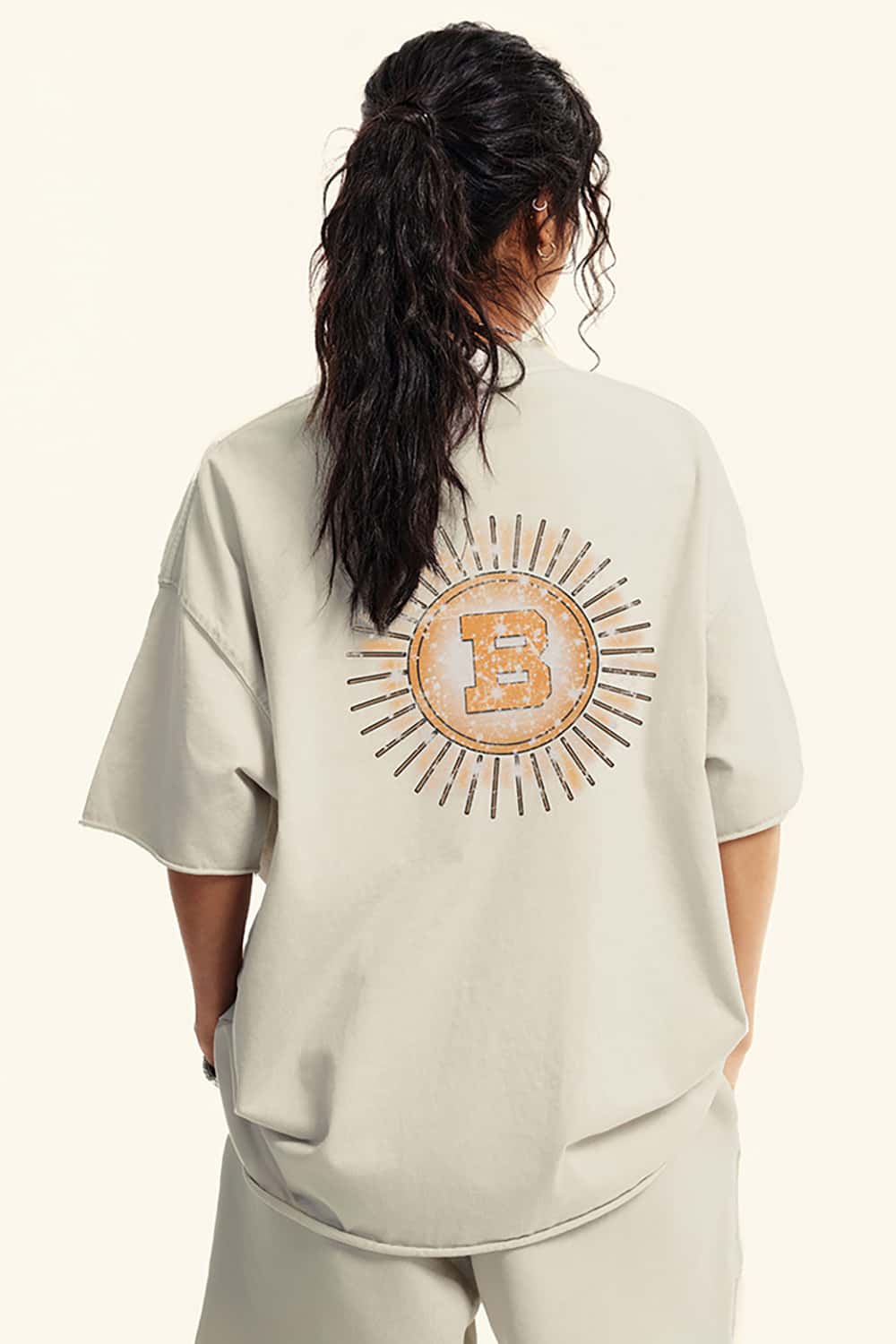 "Freedom" Loose-Fit Cotton Washed Graphic T-Shirt