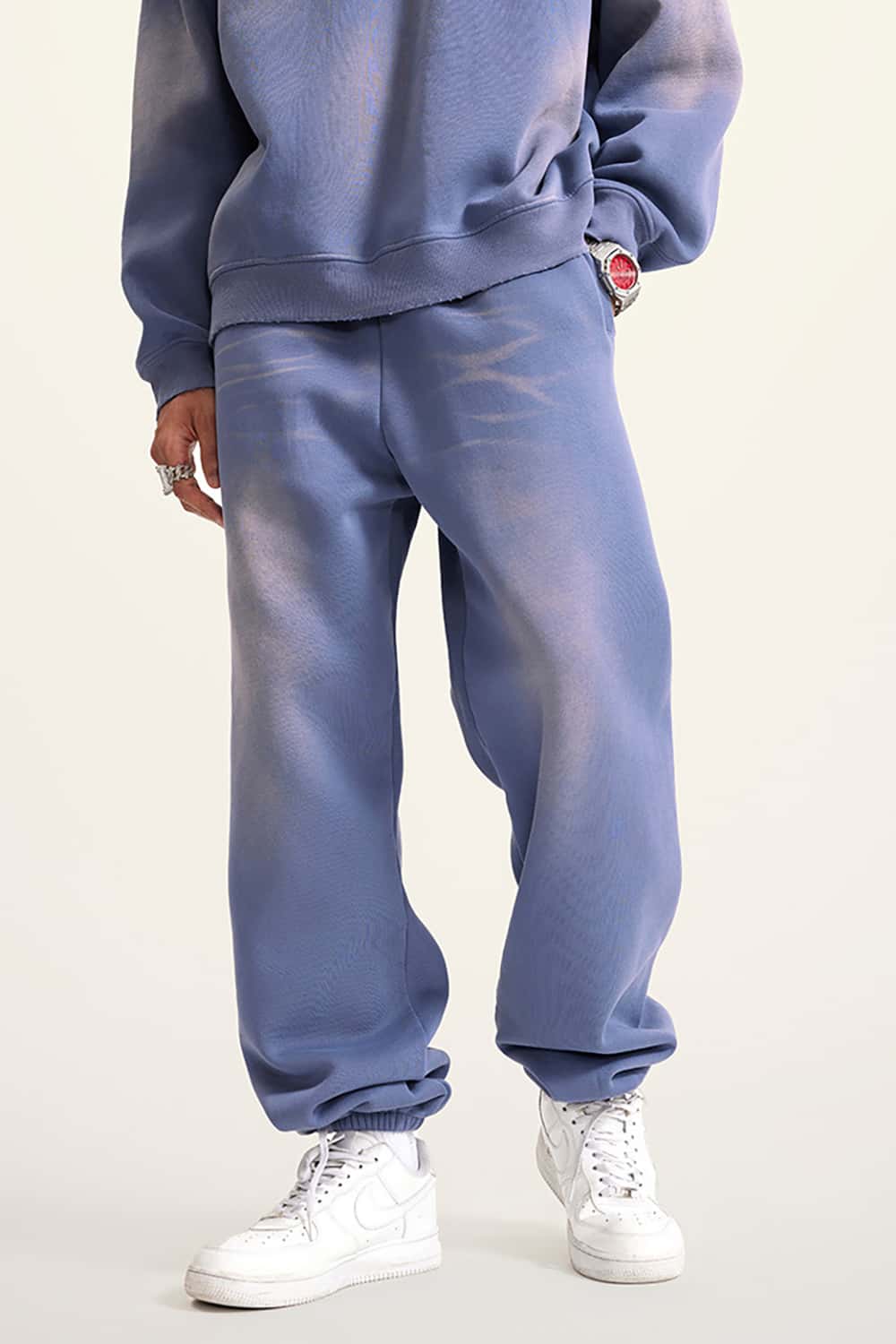 Heavyweight 375g Fleece-Lined Joggers - Loose Fit, Cuffed Ankles, Plus Size Sweatpants