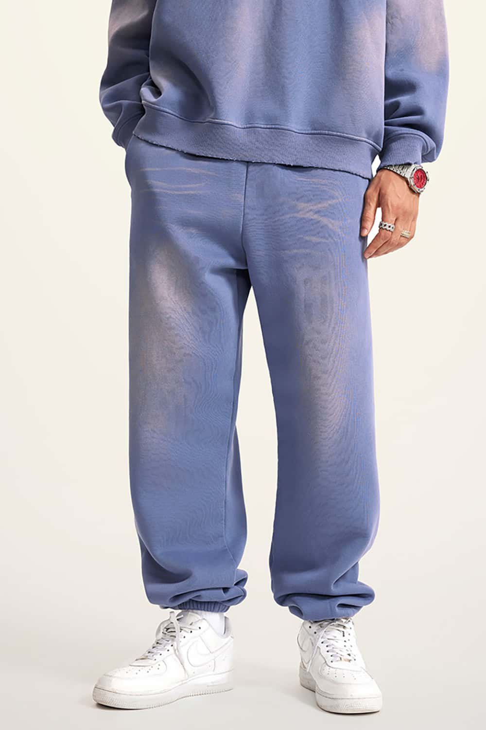 Heavyweight 375g Fleece-Lined Joggers - Loose Fit, Cuffed Ankles, Plus Size Sweatpants