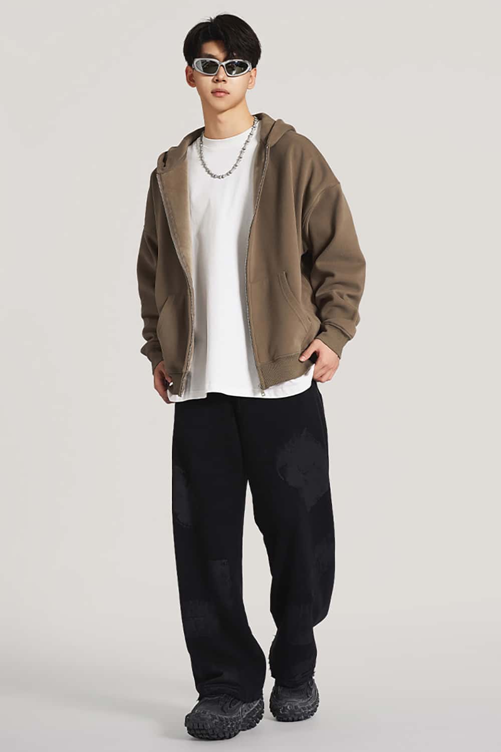 Heavyweight 420g Fleece-Lined Hoodie _ Unisex Oversized Zip-Up Hooded Sweatshirt