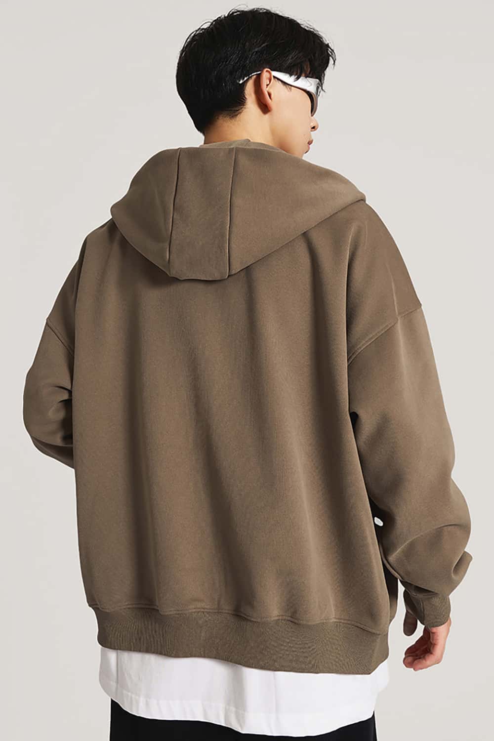 Heavyweight 420g Fleece-Lined Hoodie _ Unisex Oversized Zip-Up Hooded Sweatshirt