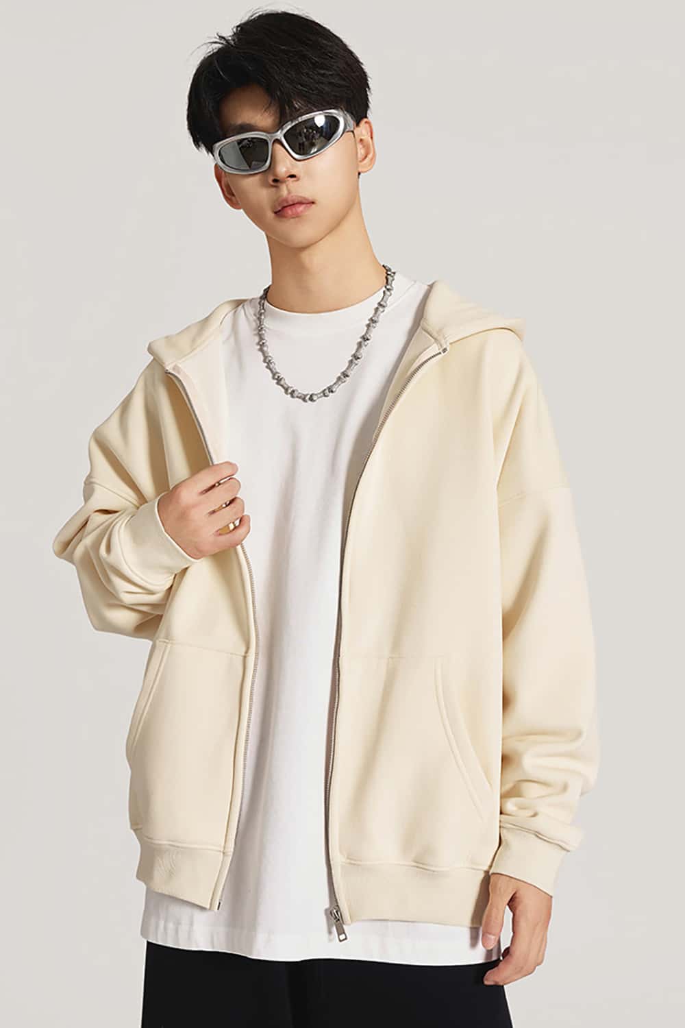Heavyweight 420g Fleece-Lined Hoodie _ Unisex Oversized Zip-Up Hooded Sweatshirt