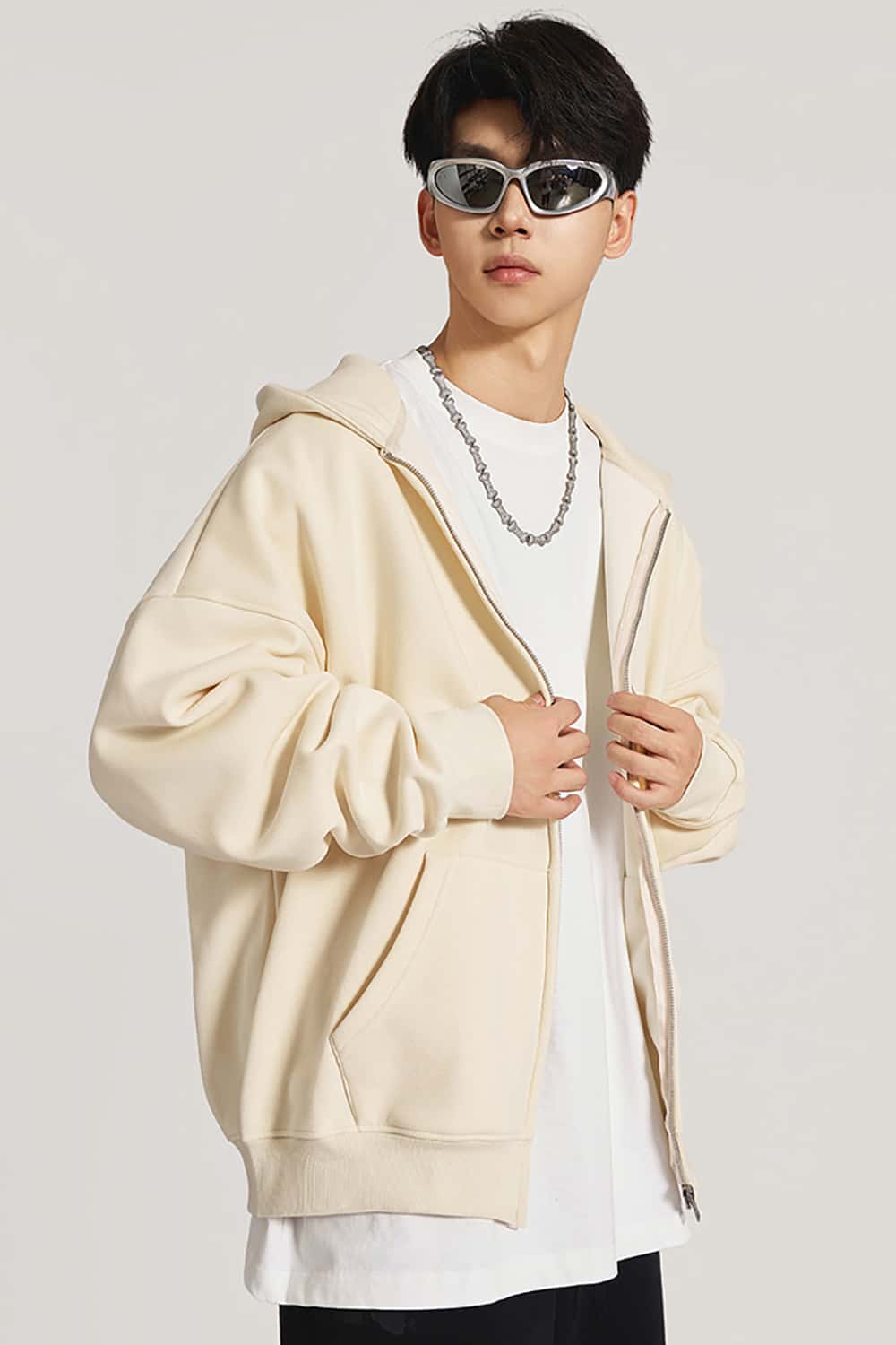Heavyweight 420g Fleece-Lined Hoodie _ Unisex Oversized Zip-Up Hooded Sweatshirt