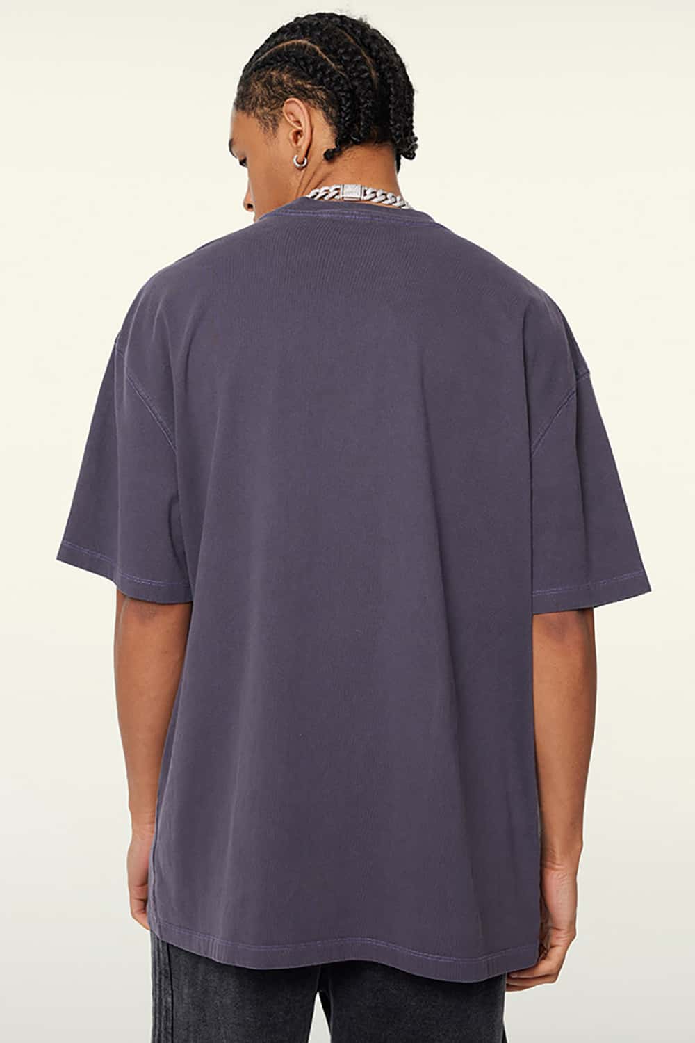 Retro Contrast Print Oversized T-Shirt _ Unisex Loose-Fit Short Sleeve Tee