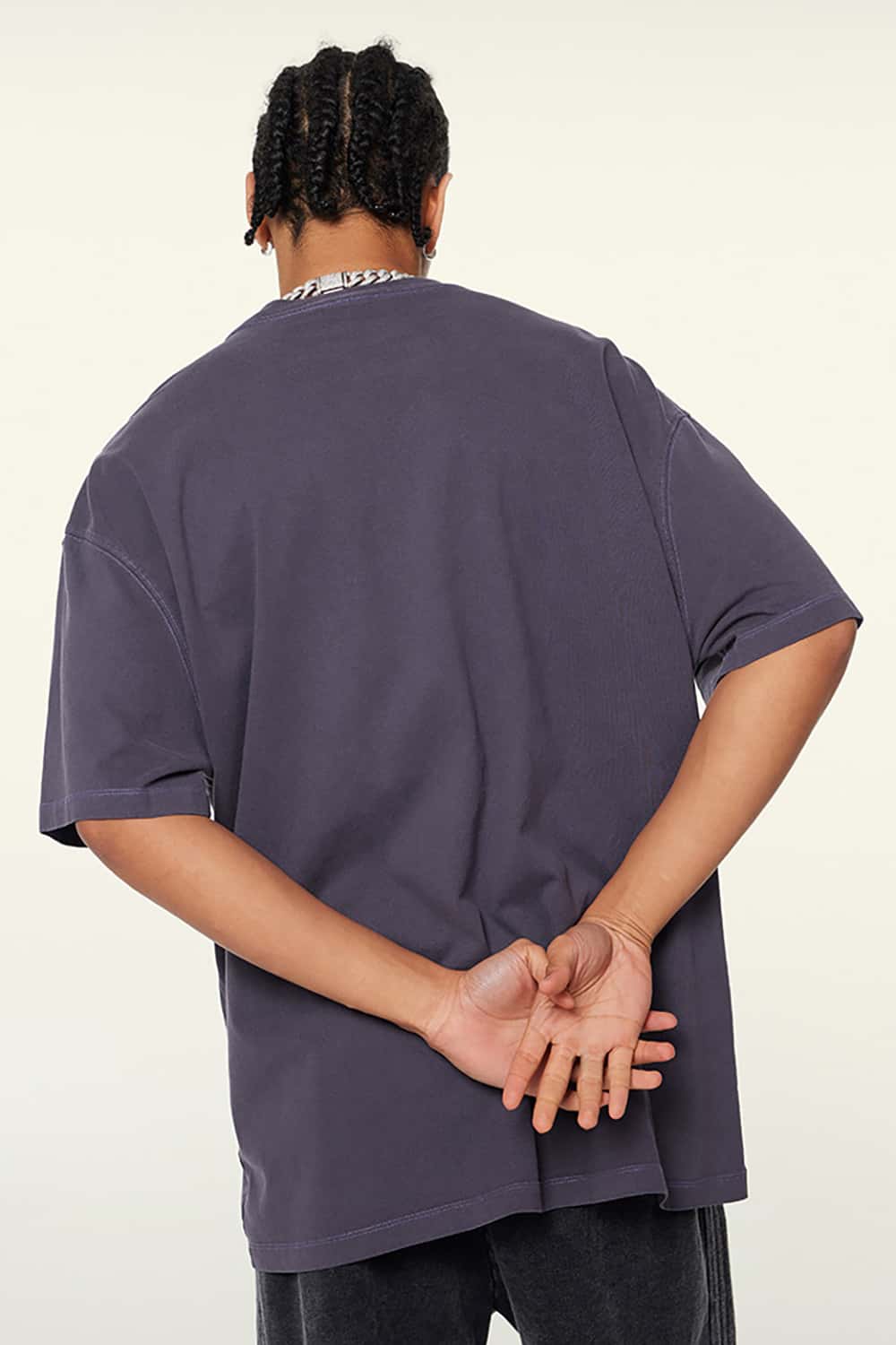 Retro Contrast Print Oversized T-Shirt _ Unisex Loose-Fit Short Sleeve Tee