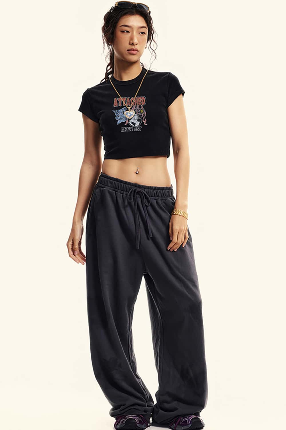 Vintage Racing Graphic Crop Top _ Slim Fit Short Sleeve Belly Shirt