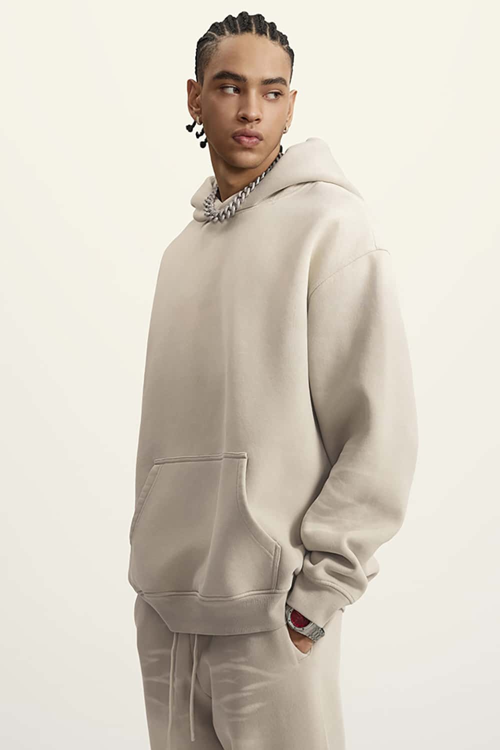High Street Heavy-Duty Washed Hoodie with Vintage Gradient and Fleece Lining